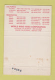 Matchbook Cover - World Wide Video XXX Porn WEAR 40 Strike