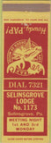 Matchbook Cover - Matchbook Cover Moose Lodge Selinsgrove PA