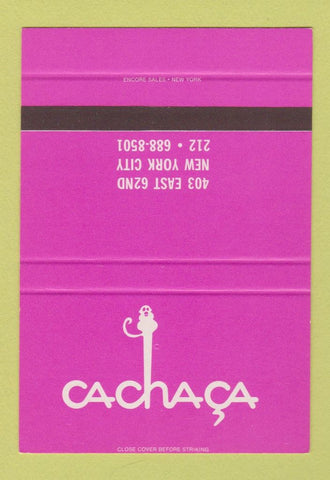 Matchbook Cover - Cachaca New York City SAMPLE 40 Strike
