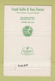 Matchbook Cover - Frank Gallo Flowers Florist Schenectady NY 40 Strike