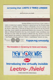 Matchbook Cover - New York Wire Door Window Screens York PA 40 Strike