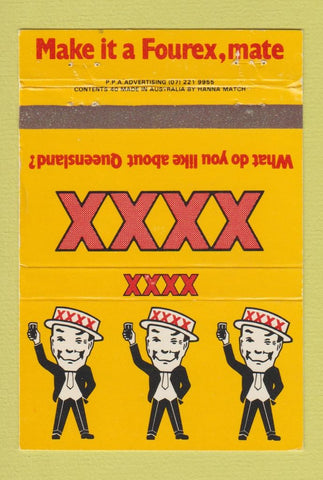 Matchbook Cover - Queensland Australia XXXX 40 Strike