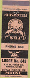 Matchbook Cover - Matchbook Cover Moose Lodge Provo UT