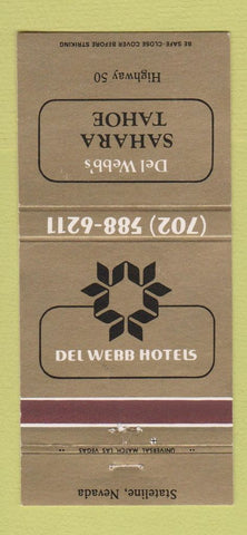 Matchbook Cover - Del Webb's Sahara Tahoe Casino Stateline NV 30 Strike