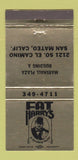 Matchbook Cover - Fat Harry's San Mateo CA 30 Strike