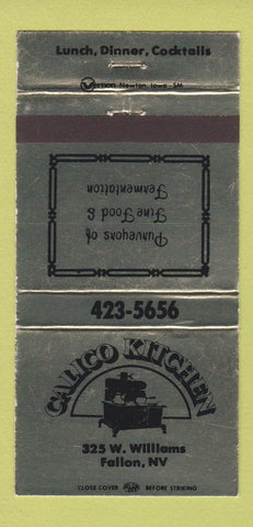 Matchbook Cover - Calico Kitchen Fallon NV WEAR 30 Strike