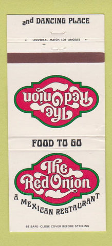 Matchbook Cover - The Red Onion Mexican Redondo Beach Beverly Hills CA 30 Strike