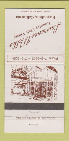 Matchbook Cover - Lawrence Welk's Country Club Village Escondido CA 30 Strike