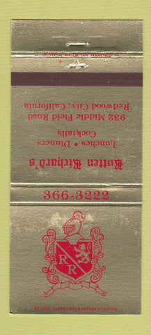 Matchbook Cover - Rotten Richard's Restaurant Redwood City CA 30 Strike