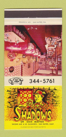 Matchbook Cover - Shadows San Mateo CA 30 Strike