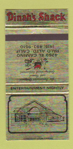Matchbook Cover - Dinah's Shack Palo Alto CA 30 Strike