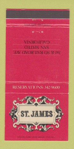 Matchbook Cover - St James San Mateo CA 30 Strike