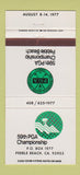 Matchbook Cover - PGA Championship Golf Pebble Beach CA 1977 WEAR 30 Strike