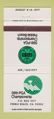 Matchbook Cover - PGA Championship Golf Pebble Beach CA 1977 WEAR 30 Strike