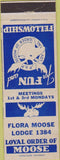 Matchbook Cover - Matchbook Cover Moose Lodge Flora IL WEAR
