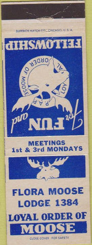Matchbook Cover - Matchbook Cover Moose Lodge Flora IL WEAR