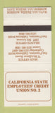 Matchbook Cover - California Employees' Credit Union San Francisco CA 30 Strike