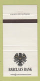 Matchbook Cover - Barclays Bank 30 Strike