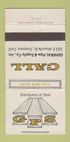 Matchbook Cover - GPS General Pipe Supply Compton CA 30 Strike
