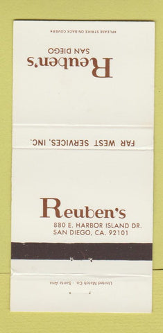Matchbook Cover - Reuben's San Diego CA 30 Strike