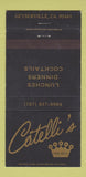Matchbook Cover - Catelli's Restaurant Geyserville CA 30 Strike