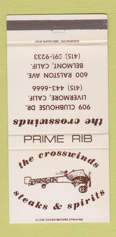 Matchbook Cover - Crosswinds Restaurant Livermore Belmont CA 30 Strike