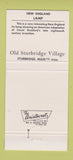 Matchbook Cover - Old Sturbridge Village MA New England Lamp 30 Strike