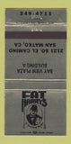 Matchbook Cover - Fat Harry's San Mateo CA 30 Strike