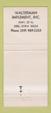 Matchbook Cover - Massey Ferguson Tractors Dike IA WEAR 30 Strike