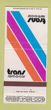 Matchbook Cover - Trans Rental Car 30 Strike