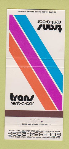 Matchbook Cover - Trans Rental Car 30 Strike