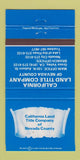 Matchbook Cover - California Land Title Grass Valley CA 30 Strike