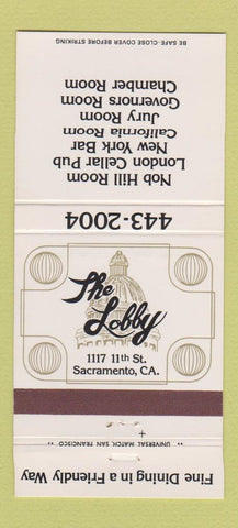 Matchbook Cover - The Lobby Sacramento CA 30 Strike