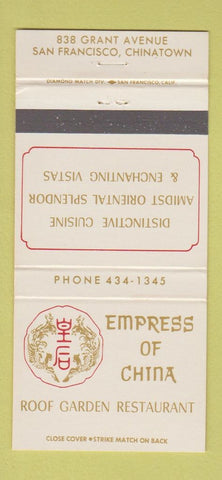 Matchbook Cover - Empress of China Chinese San Francisco CA 30 Strike