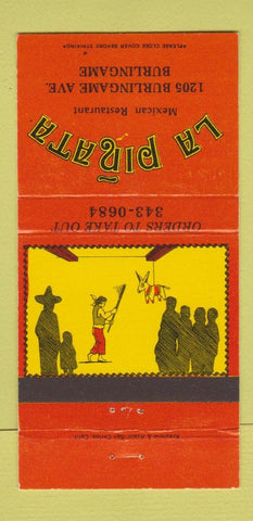 Matchbook Cover - La Pinata Mexican Burlingame CA 30 Strike