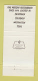 Matchbook Cover - El Torito Mexican Food Colorado CA WA TX 30 Strike