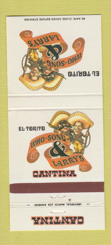 Matchbook Cover - Who Song & Larry's Mexican La Jolla Santa Clara CA 30 Strike
