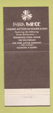 Matchbook Cover - Park Tahoe Lake Tahoe NV 30 Strike