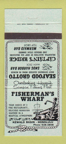 Matchbook Cover - Fisherman's Wharf Honolulu Hawaii 30 Strike