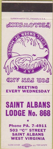 Matchbook Cover - Matchbook Cover Moose Lodge Saint Albans WV