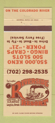 Matchbook Cover - Riverside Resort Hotel Casino Laughlin NV 30 Strike
