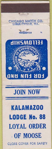 Matchbook Cover - Matchbook Cover Moose Lodge Kalamazoo MI