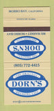 Matchbook Cover - Dorn's Breakers Cafe Morro Bay CA 30 Strike