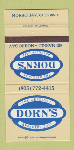 Matchbook Cover - Dorn's Breakers Cafe Morro Bay CA 30 Strike