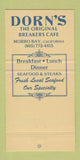 Matchbook Cover - Dorn's Breakers Cafe Morro Bay CA 30 Strike