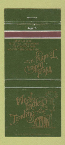 Matchbook Cover - West Indies Trading Springfield VA Hlton 30 Strike