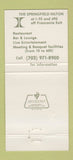 Matchbook Cover - West Indies Trading Springfield VA Hlton 30 Strike