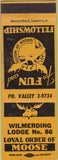 Matchbook Cover - Matchbook Cover Moose Lodge Wilmerding East McKeesport PA