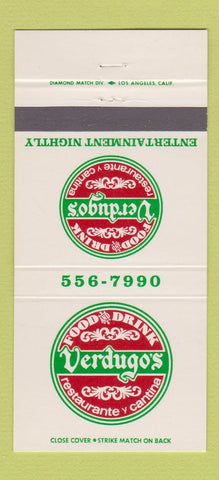 Matchbook Cover - Verdugo's Restaurant Santa Ana CA 30 Strike
