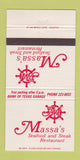 Matchbook Cover - Massa's Seafood Steak Houston TX 30 Strike